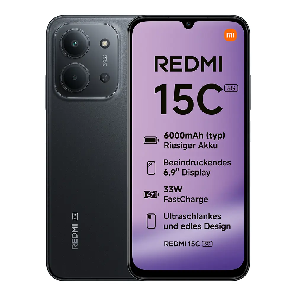 Redmi 15C 5G 4GB/128GB | Mitternachtsschwarz